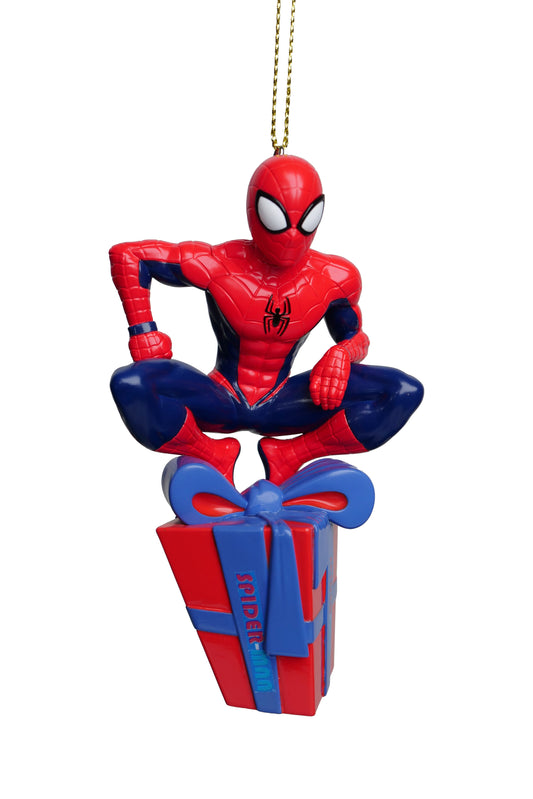 Spiderman på toppen av julklapp - juldekoration