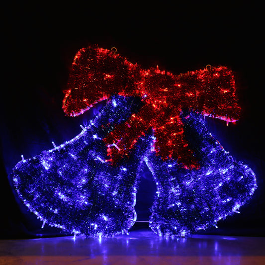 Christmas BEL LED-ljus - Röd och Blå - 73x55cm