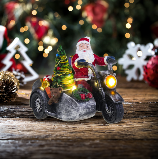 Tomte på motorcykel med sidvagn - Christmas Village