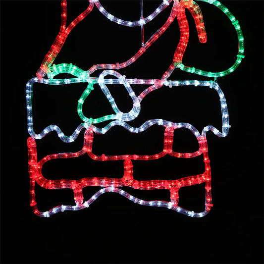 LED -figur - jultomten i skorstenen - 55x85cm