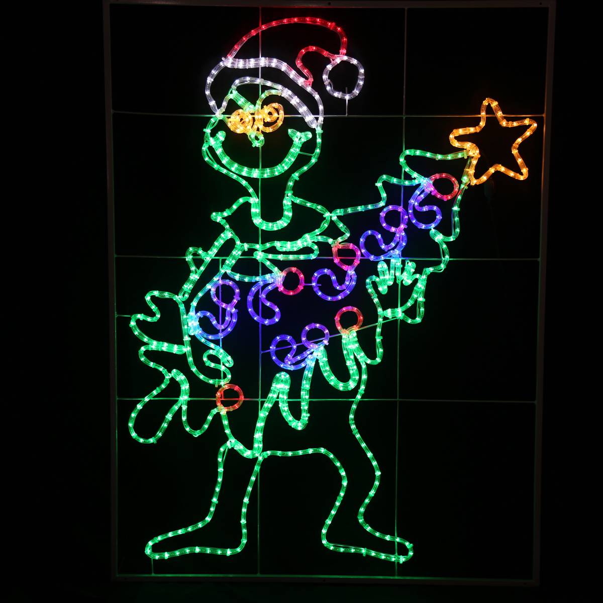The Grinch steals Christmas tree - LED Motif - Santa's Light Shop