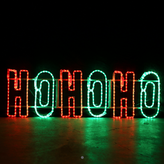 HO HO HO LED julskylt - 150x38 Röd och Grön