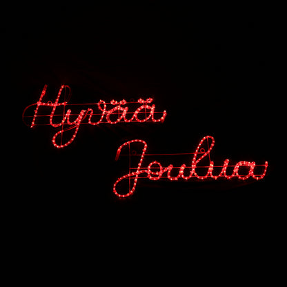 LED Motiv - Hyvää Joulua - röd skylt