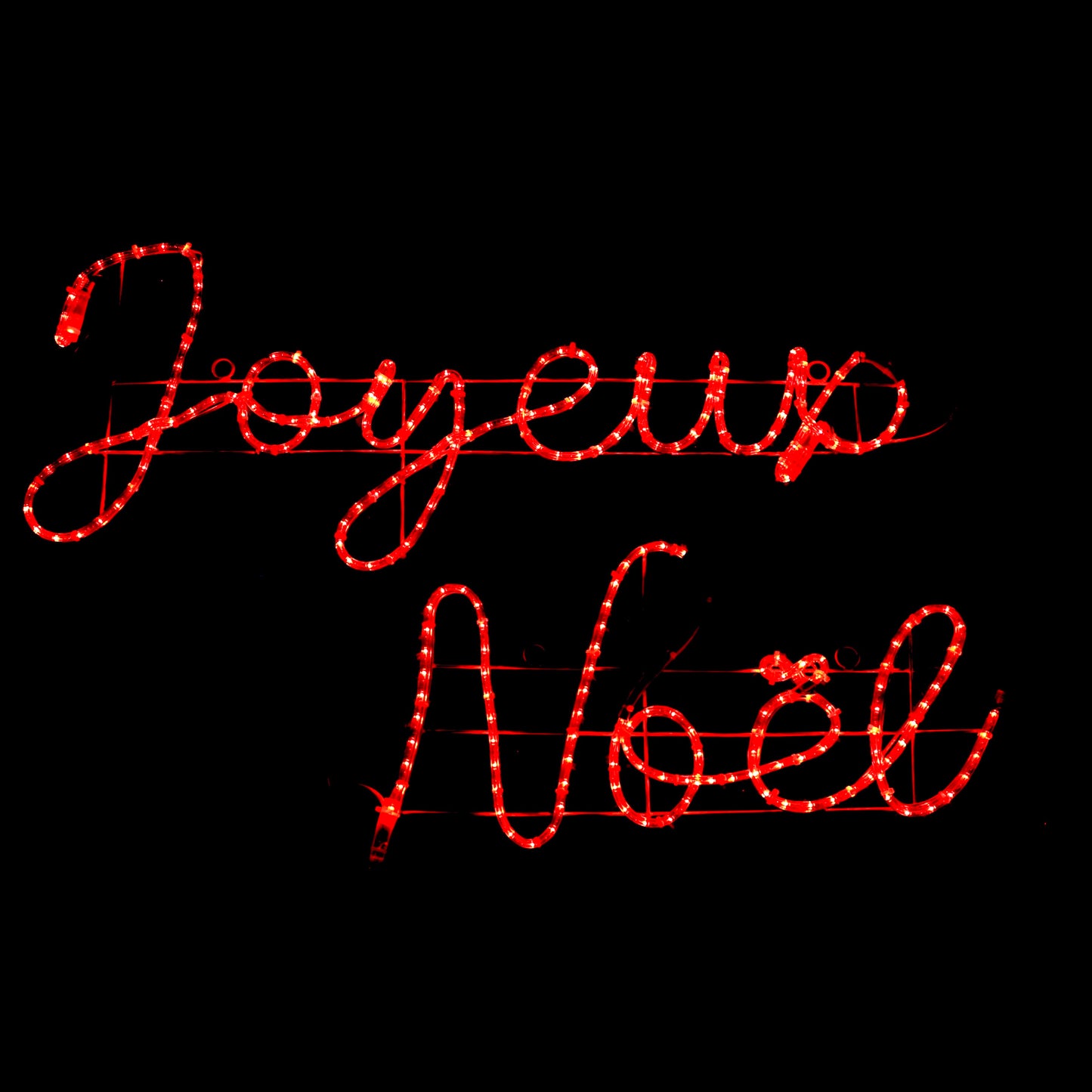 Röd Joyeux Noël LED-skylt 43x181