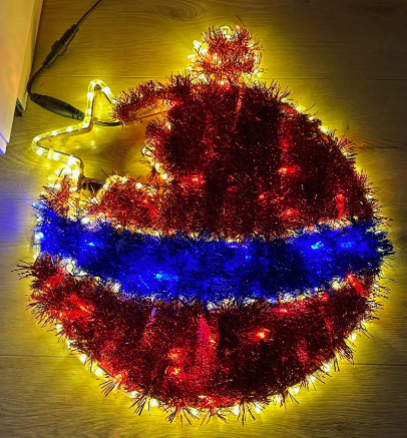 Juldekoration LED-ljus - Röd och Varmvit - 60x55cm