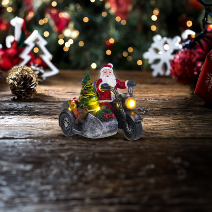 Tomte på motorcykel med sidvagn - Christmas Village