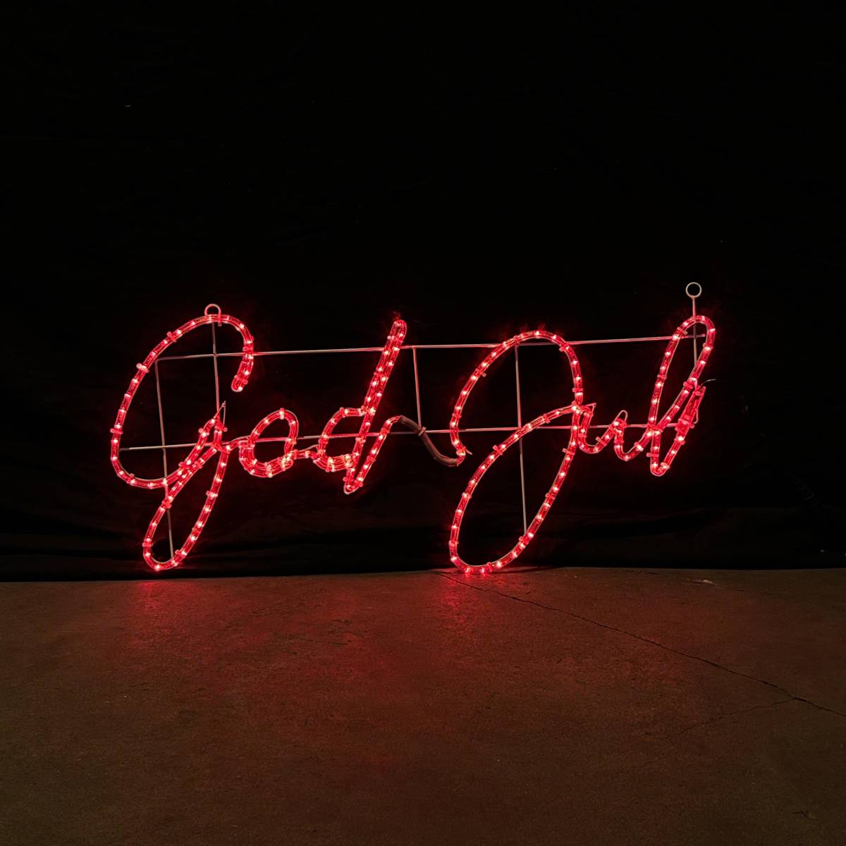 God Jul - LED-skylt skiftande färger - 115x55cm