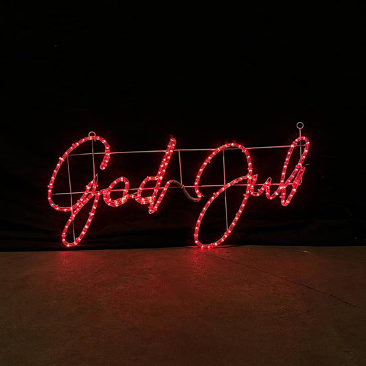 God Jul - LED-skylt skiftande färger - 115x55cm